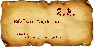 Rákai Magdolna névjegykártya