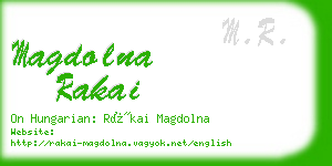 magdolna rakai business card